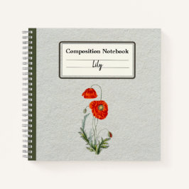 Roter Mohn Blume Personalisiert Notizblock
