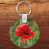 Roter Mohn-Blume Schlüsselanhänger (Vorderseite)