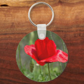 Roter Mohn-Blume Schlüsselanhänger (Vorderseite)