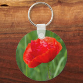 Roter Mohn-Blume Schlüsselanhänger (Vorderseite)