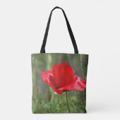 Roter Mohn-Blume Tasche (Rückseite)