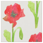 Roter Mohn Blume Wasserfarbe Stoff (Nahaufnahme)