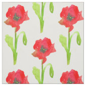 Roter Mohn Blume Wasserfarbe Stoff (Muster)