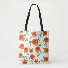 Roter Mohn Blume Wasserfarben Tasche