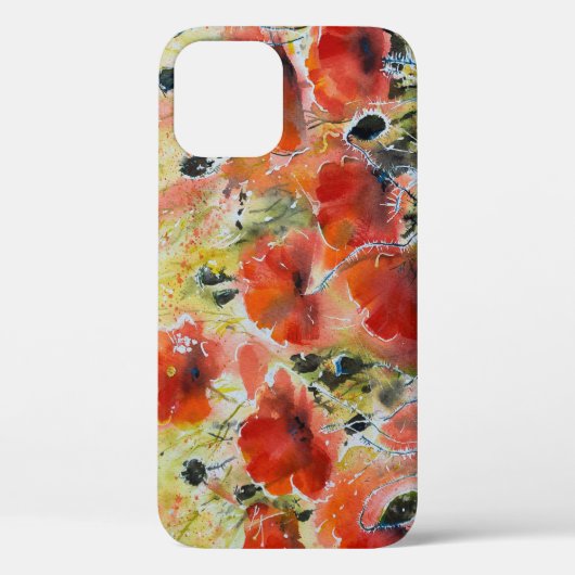 Roter Mohn Blume, weiche Wasserfarbe. Case-Mate iPhone Hülle (Rückseite)