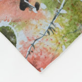 Roter Mohn Blume, weiche Wasserfarbe. Fleecedecke (Ecke)