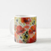 Roter Mohn Blume, weiche Wasserfarbe. Kaffeetasse (Vorderseite Links)