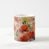 Roter Mohn Blume, weiche Wasserfarbe. Kaffeetasse (Mittel)