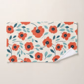 Roter Mohn Blumendruck Nahtloses Muster Badhandtuch Set (Handtuch)