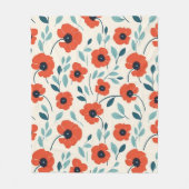 Roter Mohn Blumendruck Nahtloses Muster Fleecedecke (Vorderseite)