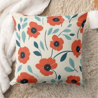 Roter Mohn Blumendruck Nahtloses Muster