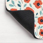 Roter Mohn Blumendruck Nahtloses Muster Mousepad (Ecke)