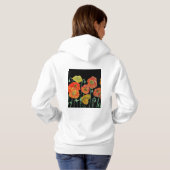 Roter Mohn Blumenstrauß Wasserfarbe Blume Muster Hoodie (Schwarz voll)