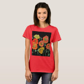 Roter Mohn Blumenstrauß Wasserfarbe Blume Muster T-Shirt (Vorne ganz)