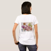 Roter Mohn Blumenstrauß Wasserfarbe Blume Muster T-Shirt (Schwarz voll)