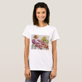 Roter Mohn Blumenstrauß Wasserfarbe Blume Muster T-Shirt (Vorne ganz)