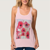 Roter Mohn Blumenstrauß Wasserfarbe Blume Muster Tank Top (Vorderseite)