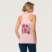 Roter Mohn Blumenstrauß Wasserfarbe Blume Muster Tank Top (Rückseite Vollansicht)