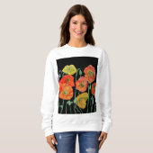 Roter Mohn Blütenfarben Wasserfarben Blume Muster  Sweatshirt (Vorne ganz)