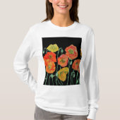 Roter Mohn Blütenfarben Wasserfarben Blume Muster T-Shirt (Vorderseite)