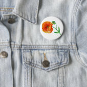 Roter Mohn Botanische Wasserfarben Abzeichen Button (Beispiel)