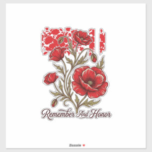 Roter Mohn Erinnern Und Ehren Vintage Gedenk Shirt Aufkleber