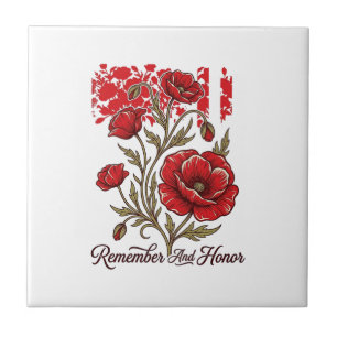 Roter Mohn Erinnern Und Ehren Vintage Gedenk Shirt Fliese