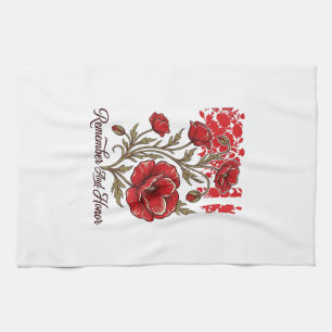 Roter Mohn Erinnern Und Ehren Vintage Gedenk Shirt Geschirrtuch