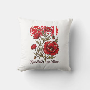 Roter Mohn Erinnern Und Ehren Vintage Gedenk-Shirt Kissen