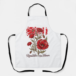 Roter Mohn Erinnern Und Ehren Vintage Gedenk-Shirt Schürze