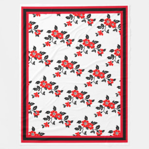 Roter Mohn-Fleece Thun mit roter Schwarz und Weiß Fleecedecke