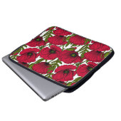 Roter Mohn Garten 2 Laptopschutzhülle (Vorne Knopf)