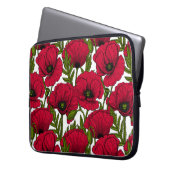 Roter Mohn Garten 2 Laptopschutzhülle (Vorderseite Links)