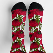 Roter Mohn Garten 2 Socken (Oben)