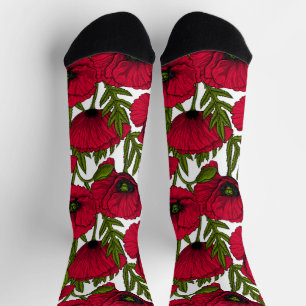 Roter Mohn Garten 2 Socken