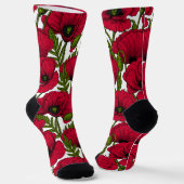 Roter Mohn Garten 2 Socken (Gewinkelt)