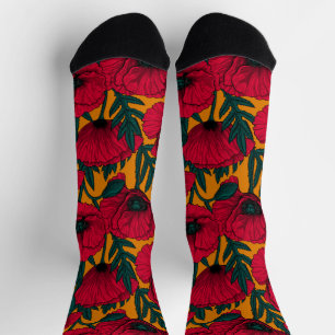 Roter Mohn-Garten Socken