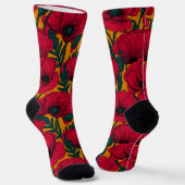 Roter Mohn-Garten Socken (Gewinkelt)
