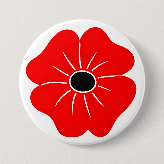 Roter Mohn-Gedenktag Button (Vorderseite)