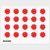 Roter Mohn-Gedenktag Runder Aufkleber (Blatt)