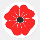 Roter Mohn-Gedenktag Runder Aufkleber (Vorderseite)