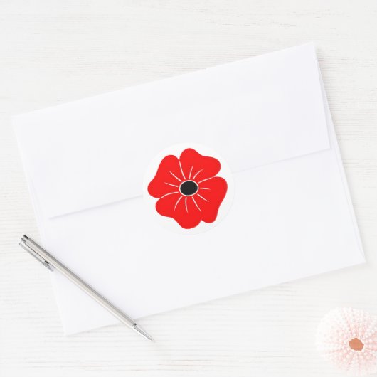 Roter Mohn-Gedenktag Runder Aufkleber (Umschlag)