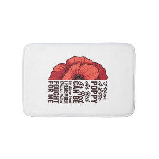 Roter Mohn Gedenkzitat Vektor-Shirt-Design_1 Badematte
