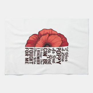 Roter Mohn Gedenkzitat Vektor-Shirt-Design_1 Geschirrtuch