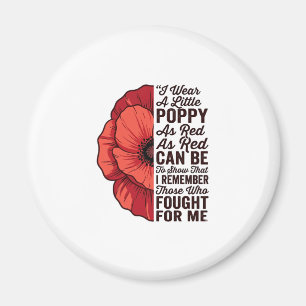 Roter Mohn Gedenkzitat Vektor-Shirt-Design_1 Magnet