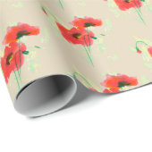 Roter Mohn Geschenkpapier (Rolleneckpunkt)