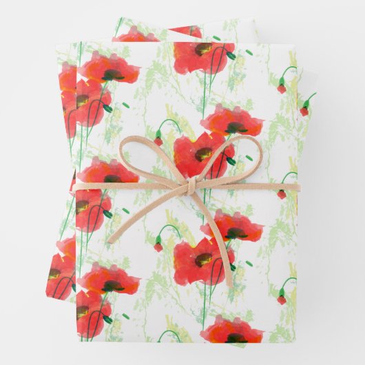 Roter Mohn Geschenkpapier Set (Beispiel)