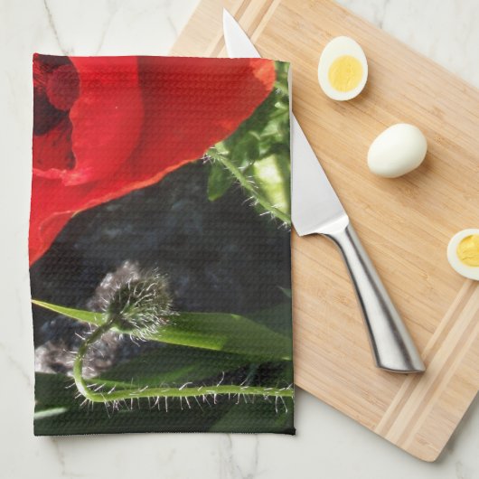 Roter Mohn Handtuch (Viertel Falte)