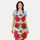 Roter Mohn Hübsch Moderne Blumenmuster Elegantes M Schürze (Getragen)