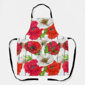 Roter Mohn Hübsch Moderne Blumenmuster Elegantes M Schürze (Vorderseite)